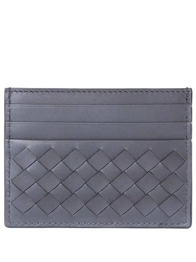 Bottega Veneta Intrecciato Classic Card Wallet Dark Grey