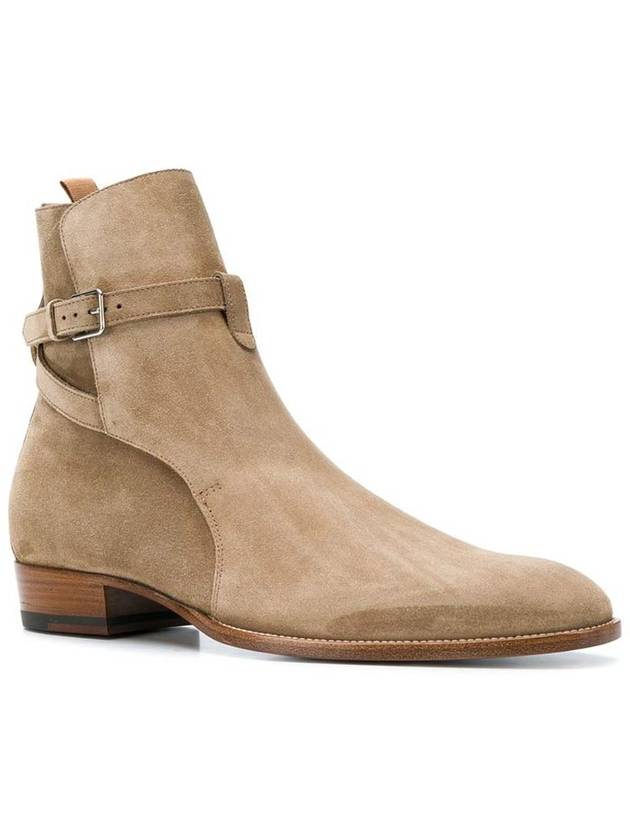 Saint Laurent Men's Jodhpur Suede Ankle Boots Tobacco Beige