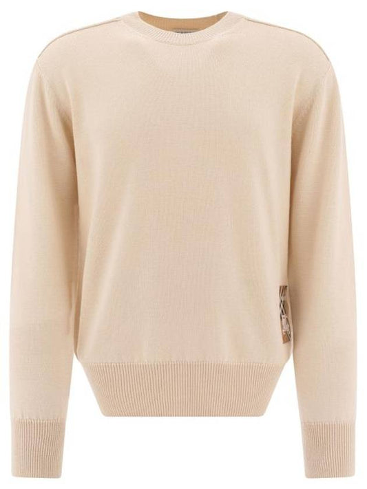 Burberry Check Label Wool Knit Top Nutmeg