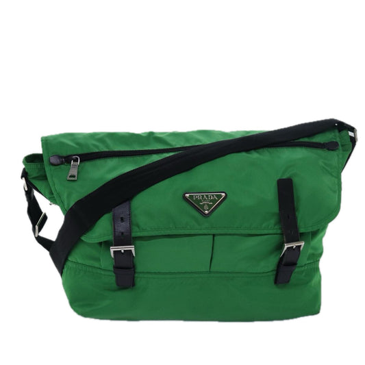 PRADA Shoulder Bag Nylon Green  78081