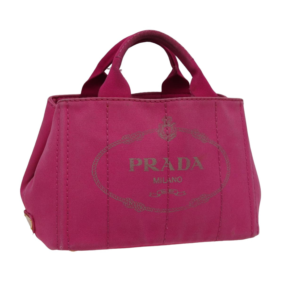 PRADA Canapa PM Hand Bag Canvas Pink  78227