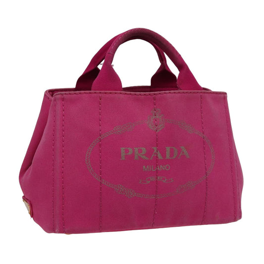 PRADA Canapa PM Hand Bag Canvas Pink  78227