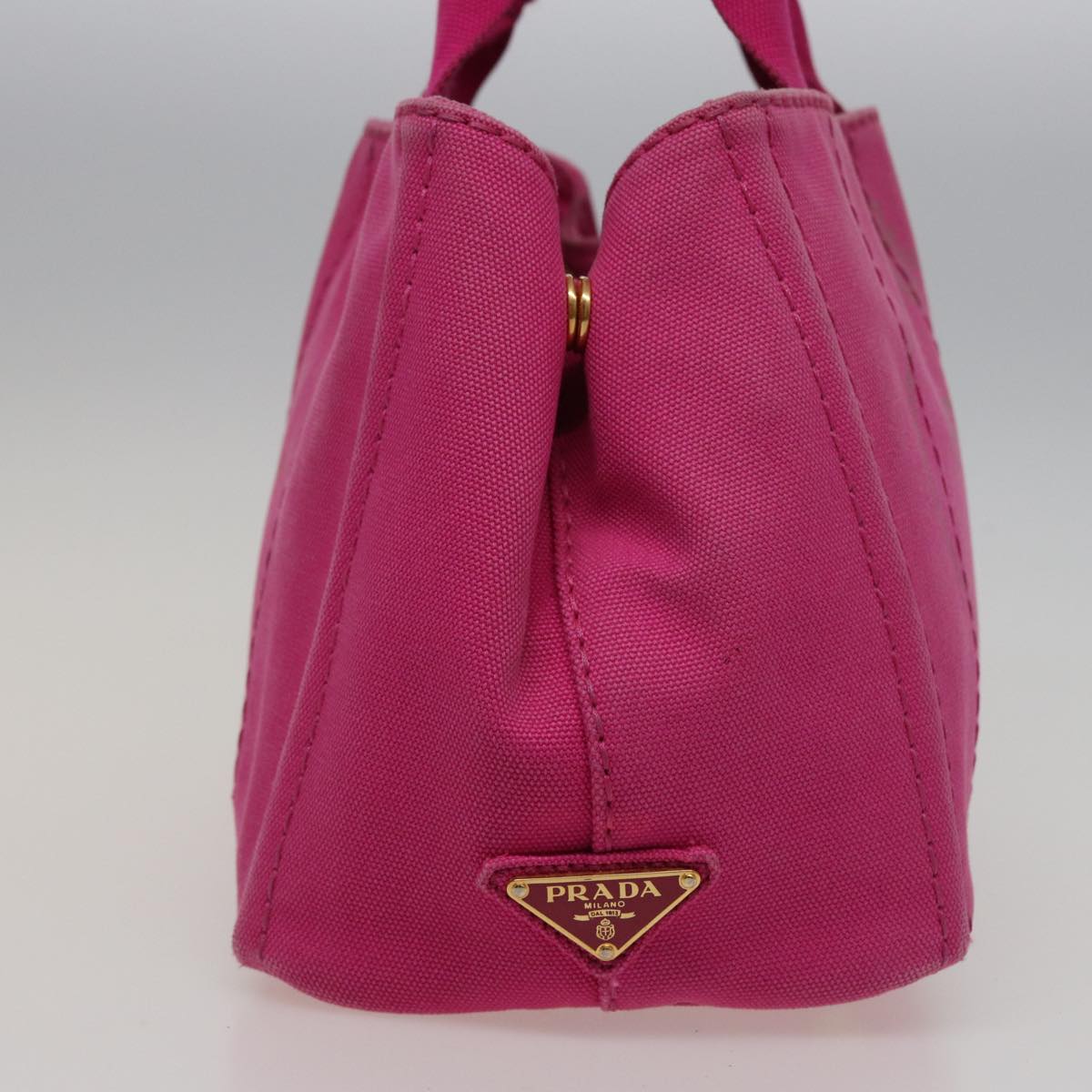 PRADA Canapa PM Hand Bag Canvas Pink  78227