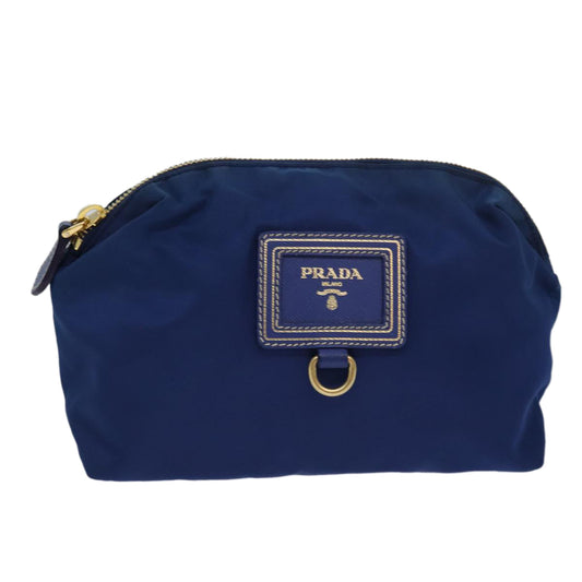 PRADA Pouch Nylon Blue  78232