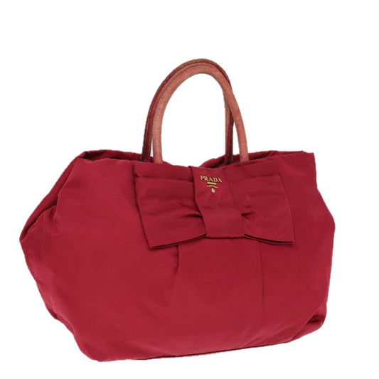 PRADA Ribbon Hand Bag Nylon Pink  78261