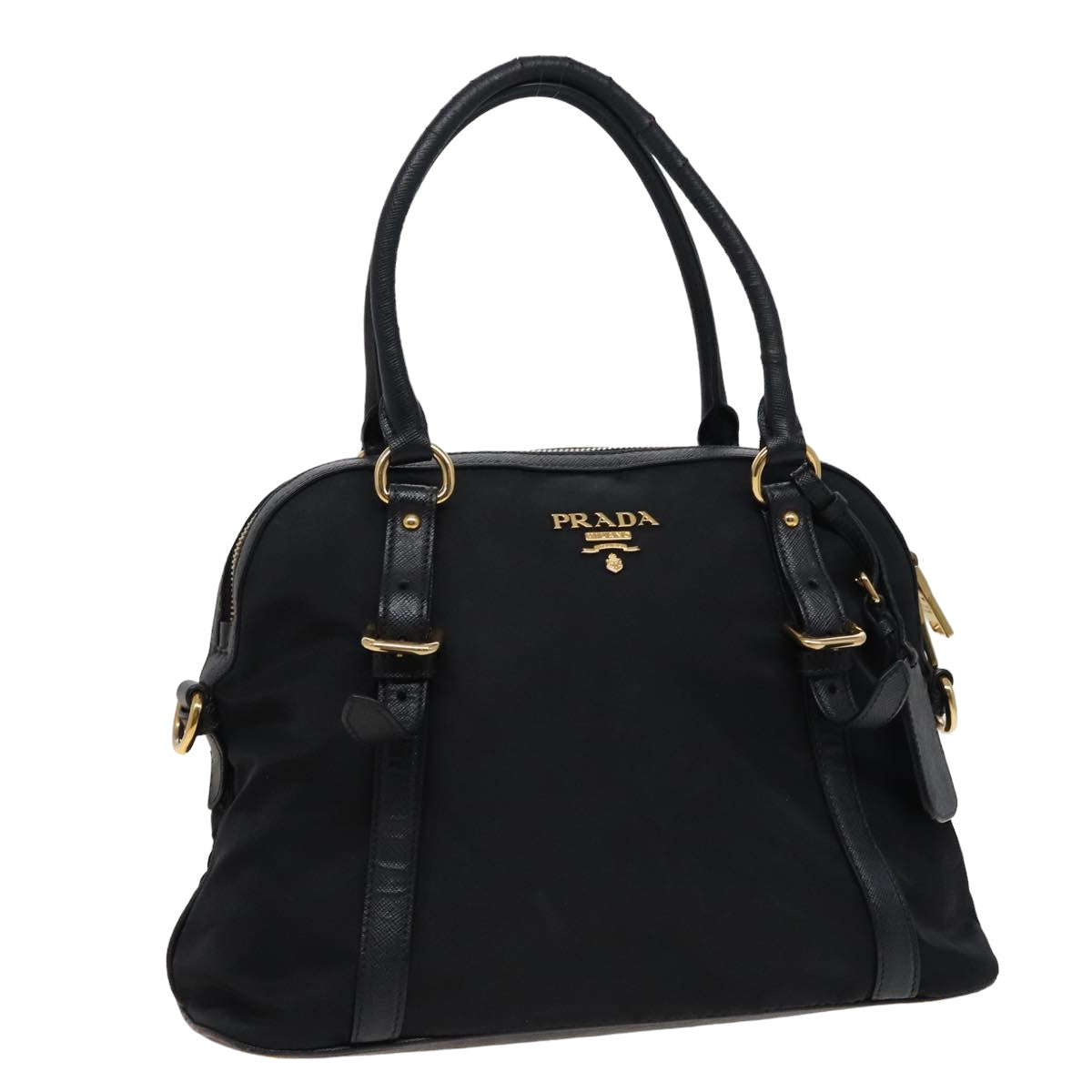 PRADA Hand Bag Nylon Black  78267