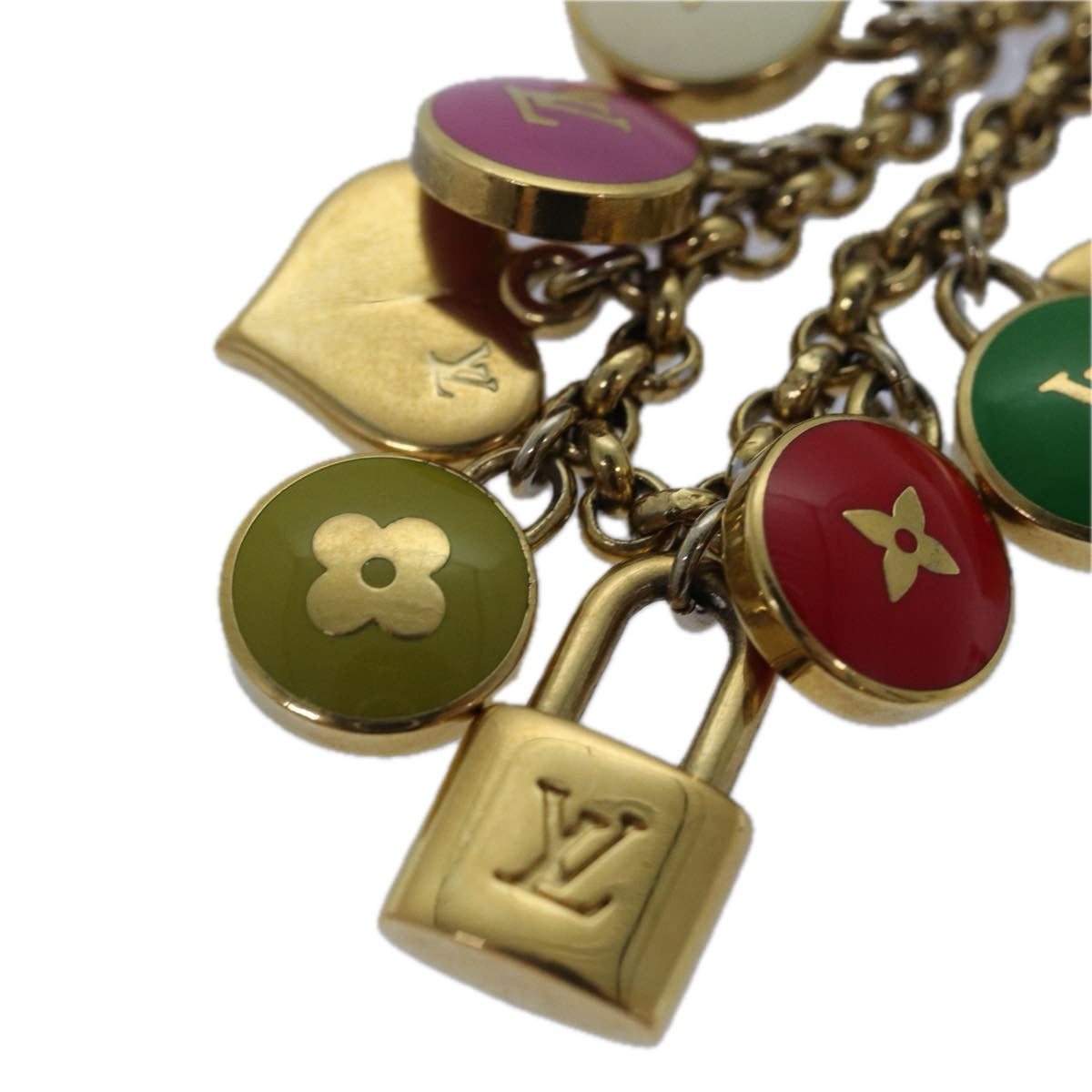 LOUIS VUITTON Monogram Porte Cles Chainne Pastilles Charm M66172 LV 78295