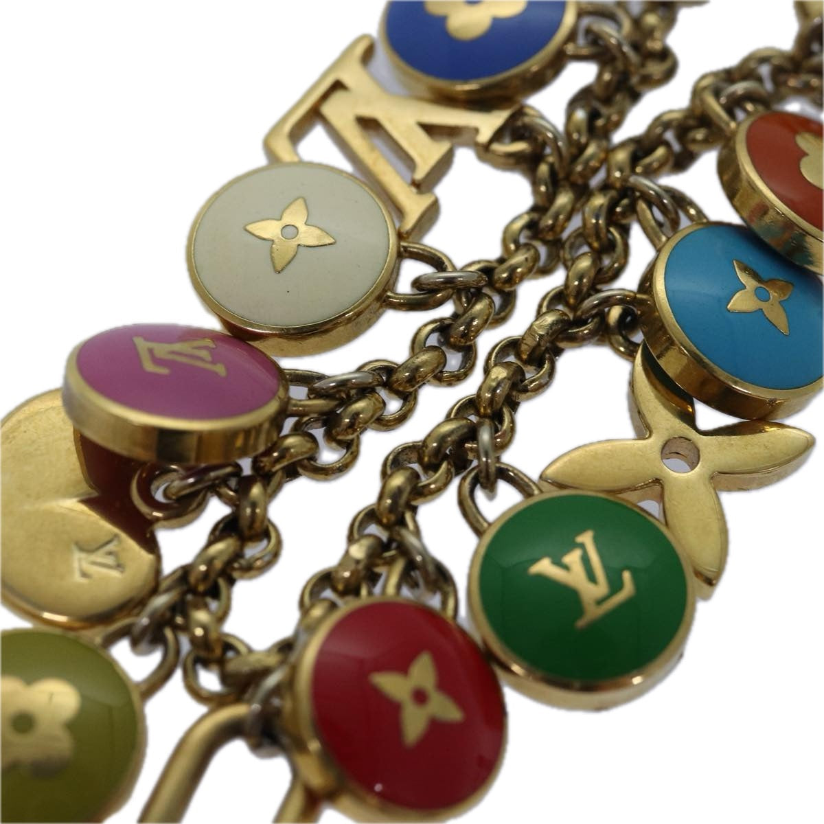 LOUIS VUITTON Monogram Porte Cles Chainne Pastilles Charm M66172 LV 78295