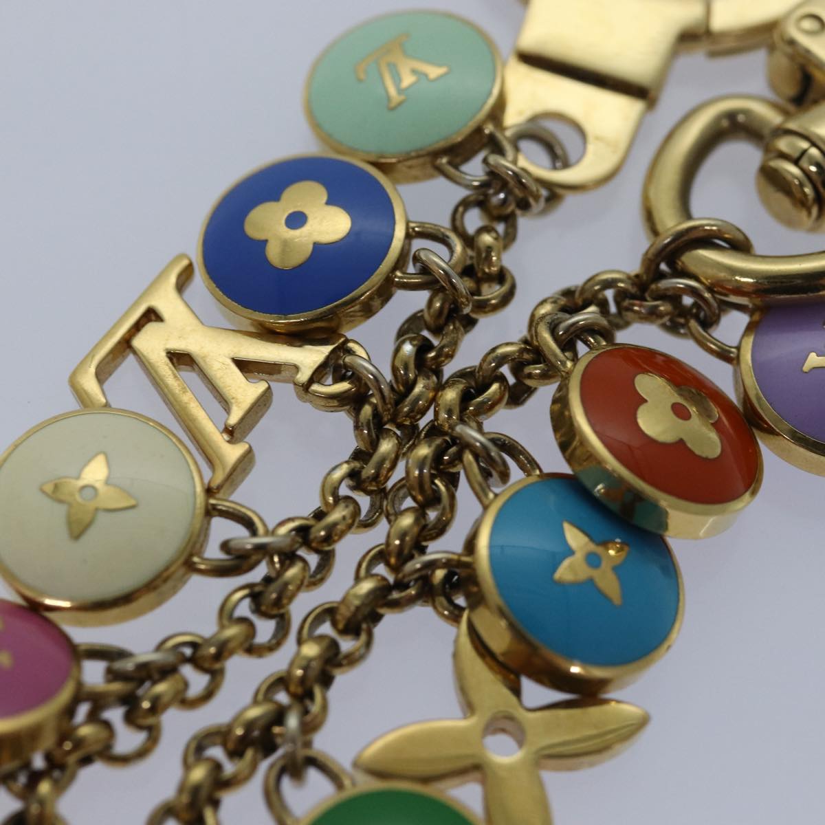 LOUIS VUITTON Monogram Porte Cles Chainne Pastilles Charm M66172 LV 78295