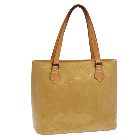 LOUIS VUITTON Monogram Vernis Houston Hand Bag Beige M91004 LV 78296