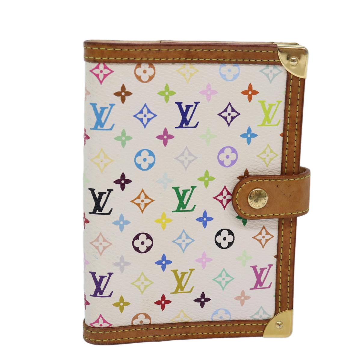 LOUIS VUITTON Multicolor Agenda PM Day Planner Cover White R21074 LV 78352