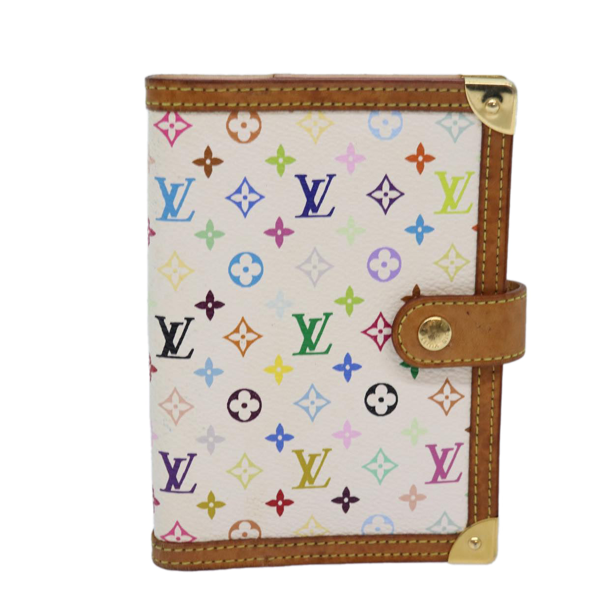 LOUIS VUITTON Multicolor Agenda PM Day Planner Cover White R21074 LV 78352