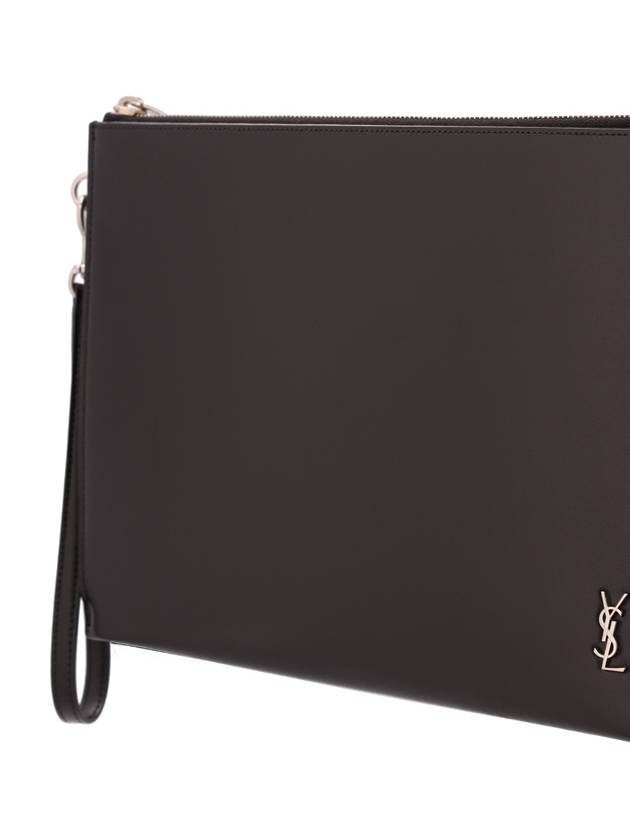Saint Laurent Tiny Monogram Silver Clutch Bag Black
