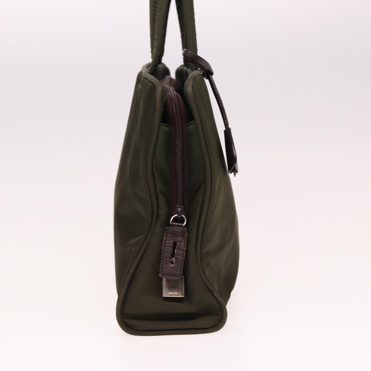 PRADA Hand Bag Nylon Khaki  78419