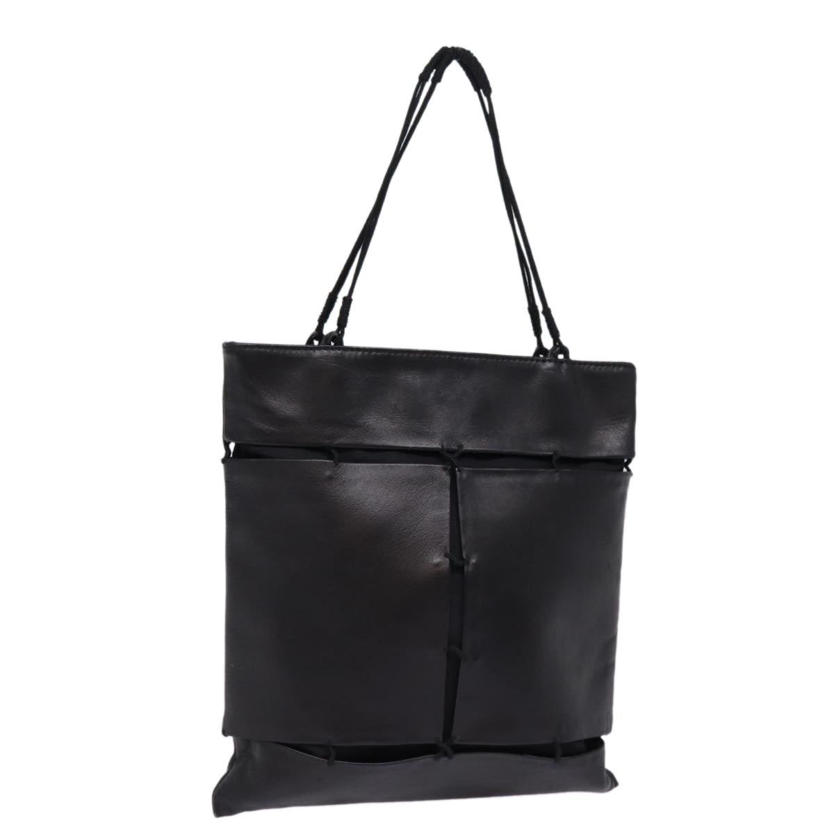 PRADA Hand Bag Leather Black  78465
