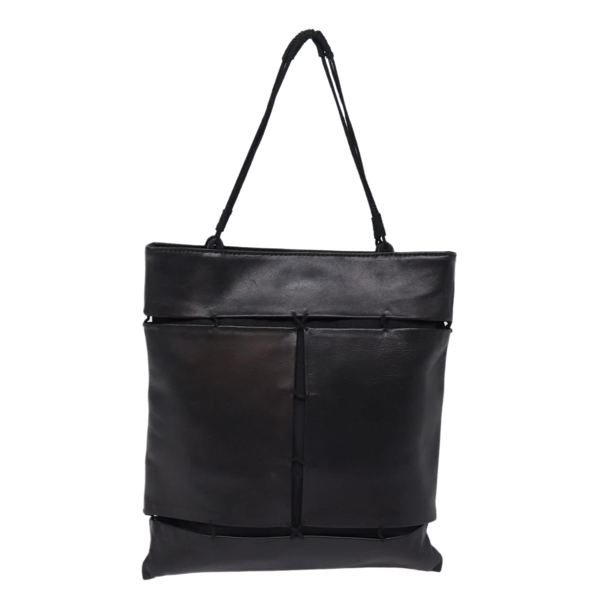 PRADA Hand Bag Leather Black  78465
