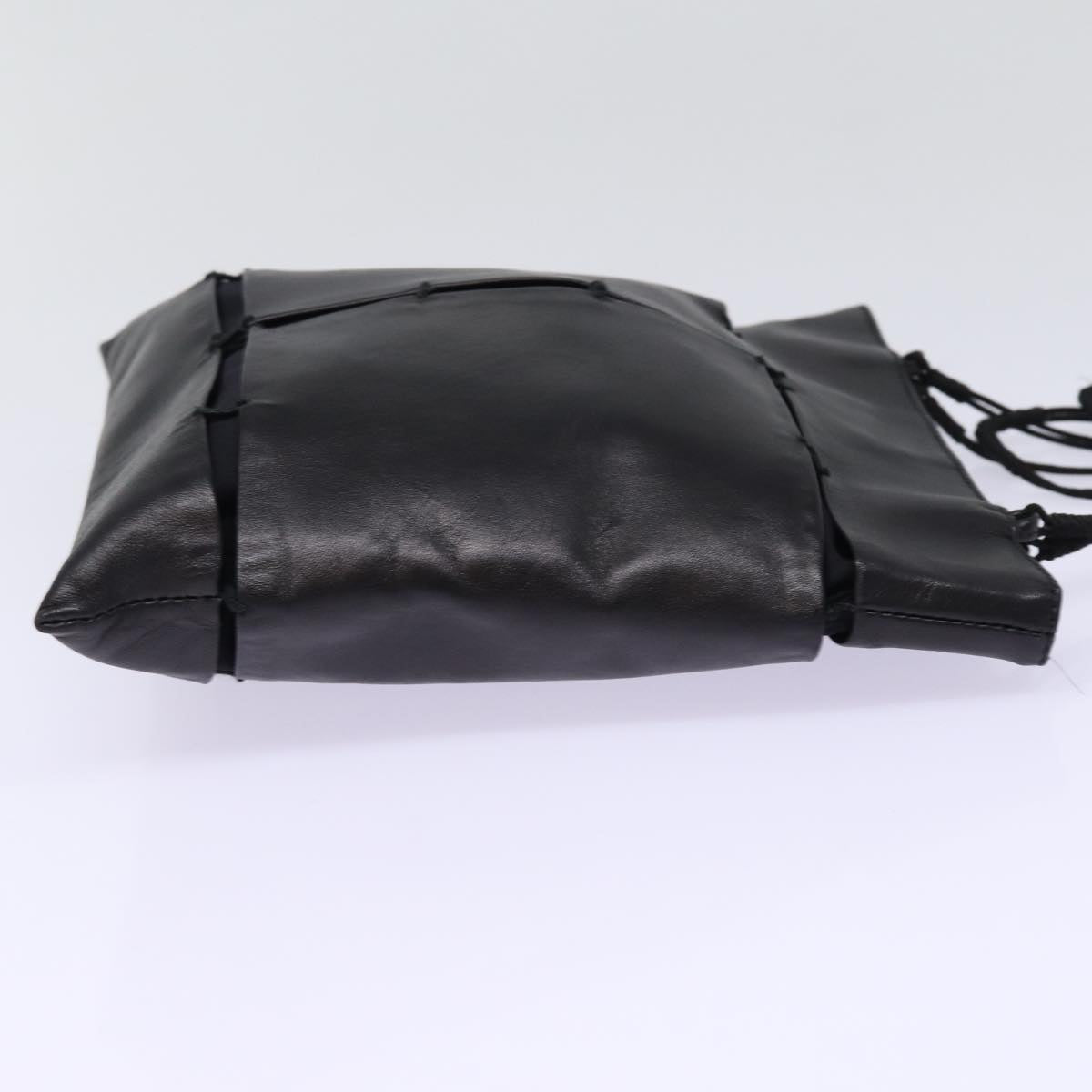 PRADA Hand Bag Leather Black  78465