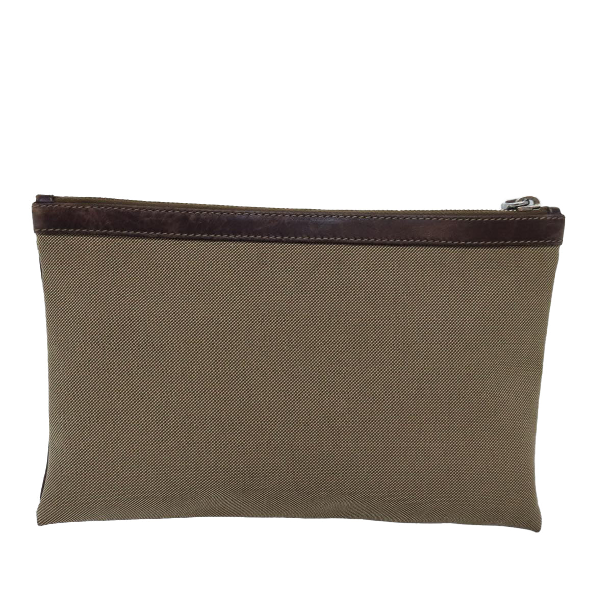 PRADA Clutch Bag Canvas Beige  78483