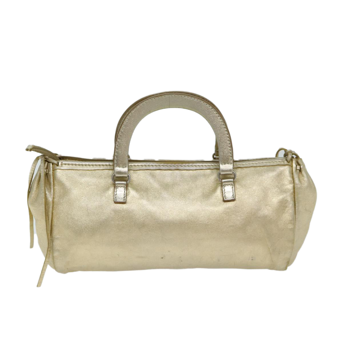 PRADA Hand Bag Leather Gold  78813
