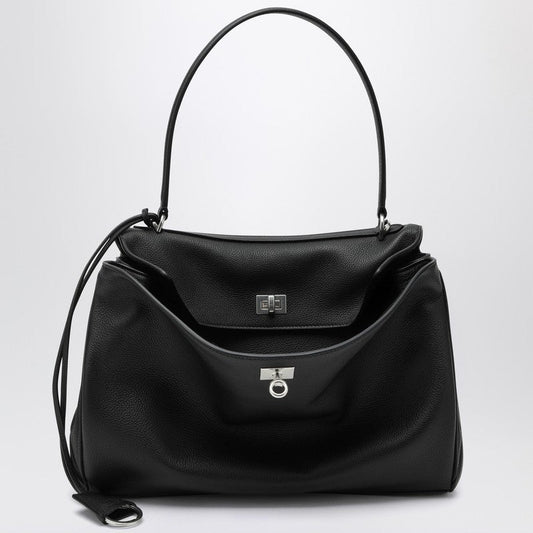 Balenciaga Medium Black Rodeo Bag In Hammered Calfskin Women
