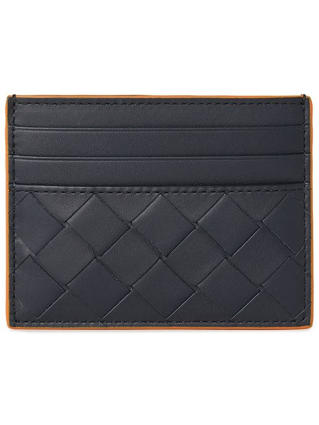 Bottega Veneta Intrecciato Leather Card Wallet Navy