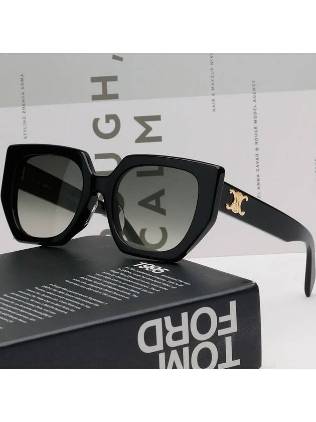 CELINE Eyewear Triomphe Square Acetate Sunglasses Black
