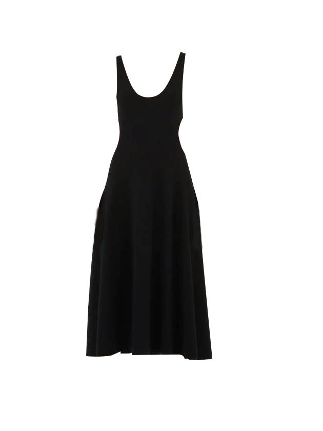 Saint Laurent Women's Cutout Wool Long Dress Black