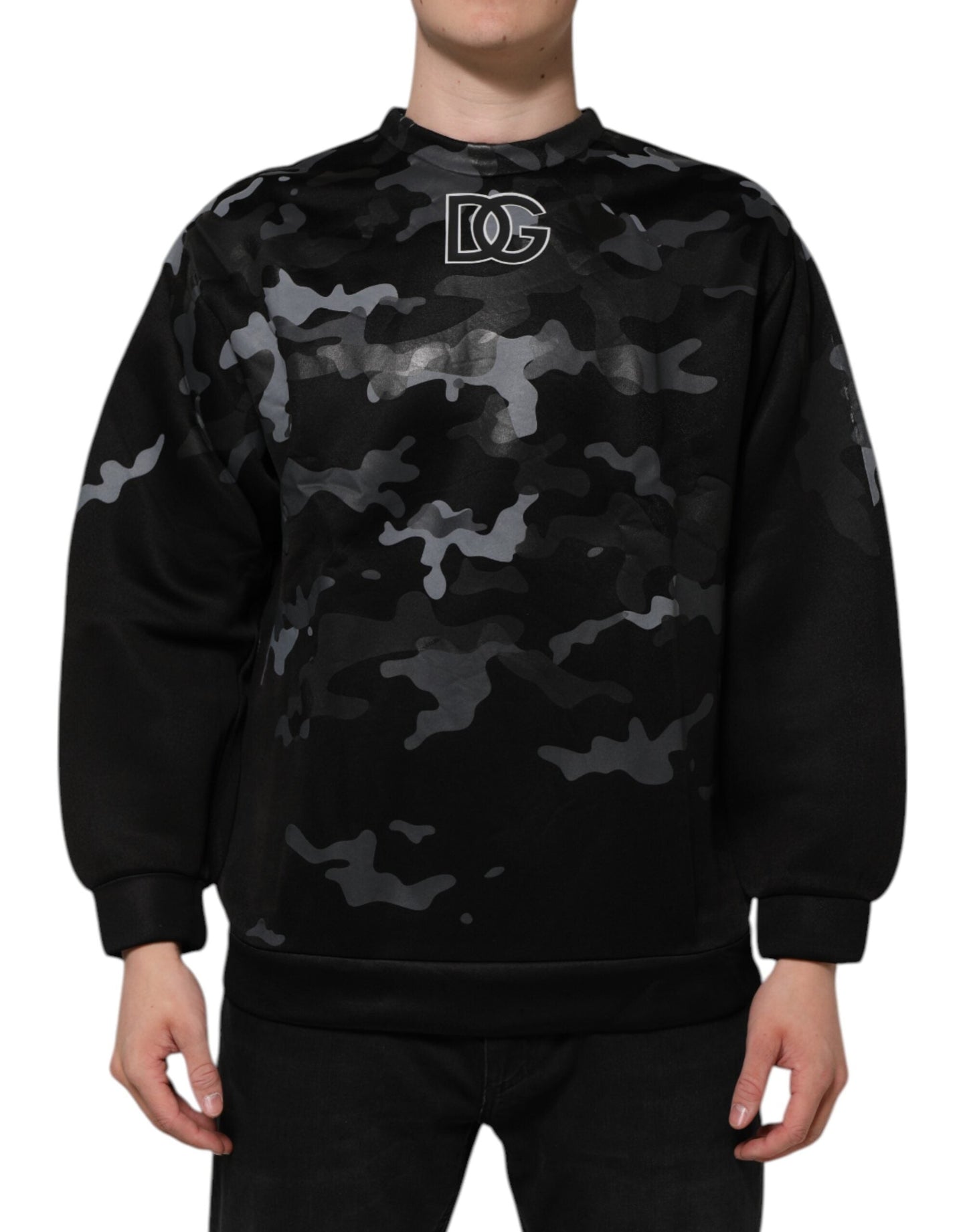 Dolce & Gabbana Black Camouflage Pullover Sweatshirt Men's Sweater ()