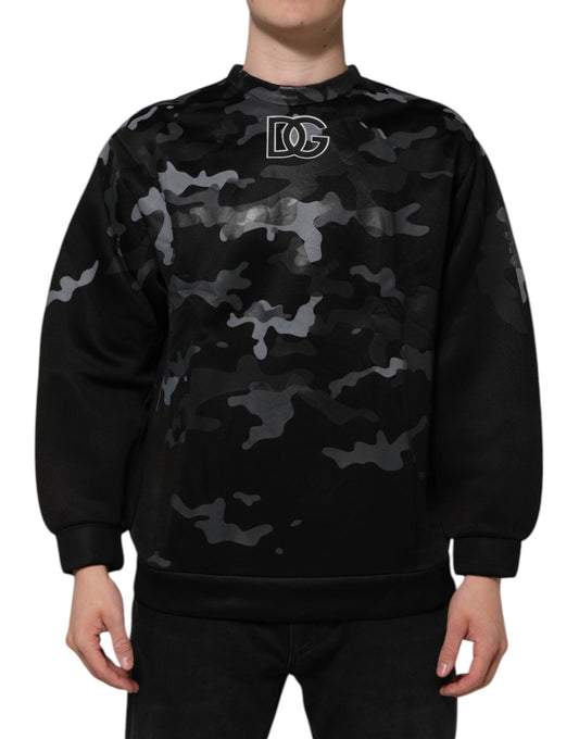 Dolce & Gabbana Black Camouflage Pullover Sweatshirt Men's Sweater ()