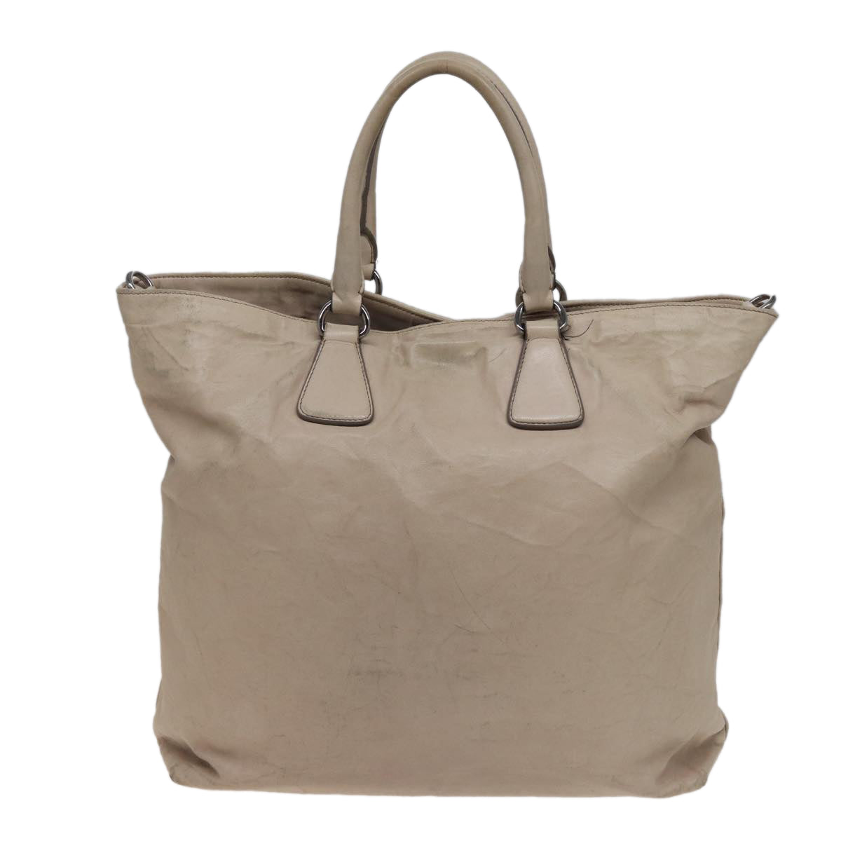 PRADA Hand Bag Leather 2way Beige  79147