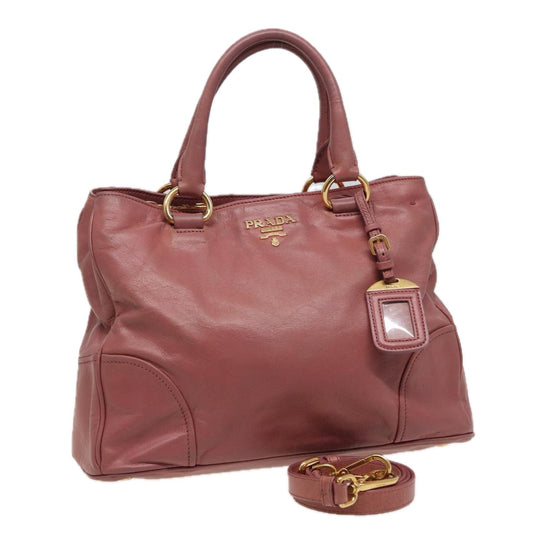 PRADA Hand Bag Leather 2way Pink  79148