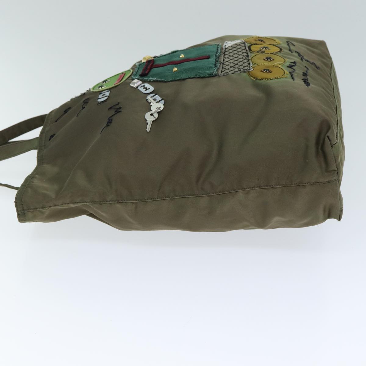 PRADA Robot Tote Bag Nylon Khaki  79153