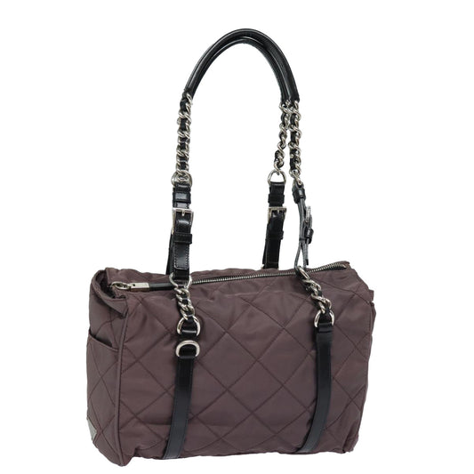 PRADA Chain Shoulder Bag Nylon Purple  79154