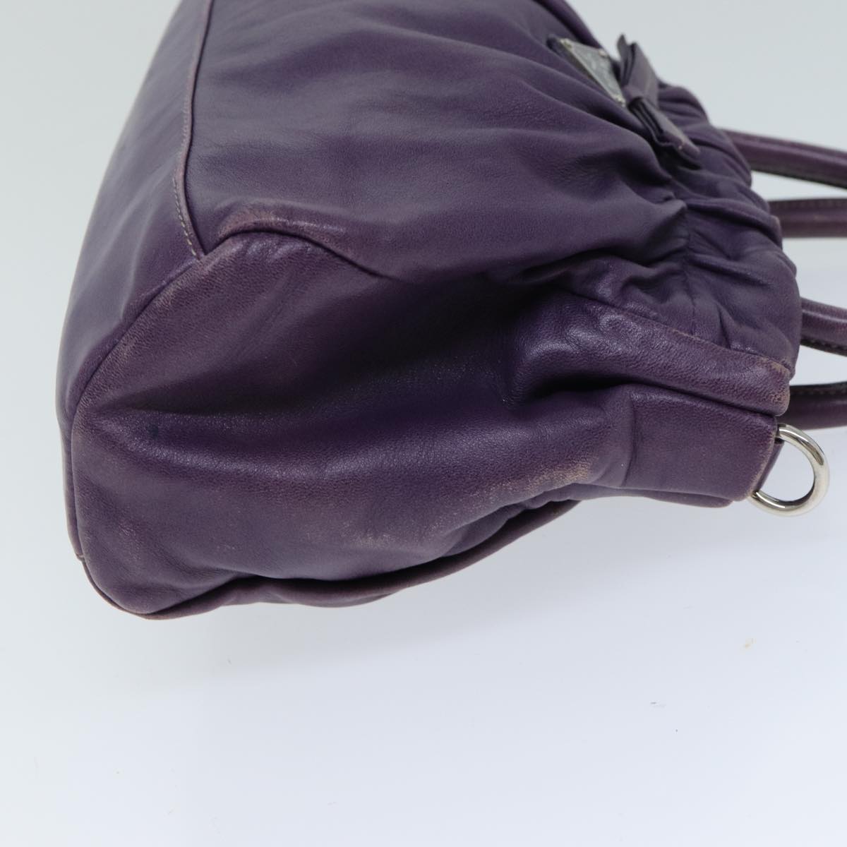 PRADA Hand Bag Leather Purple  79217