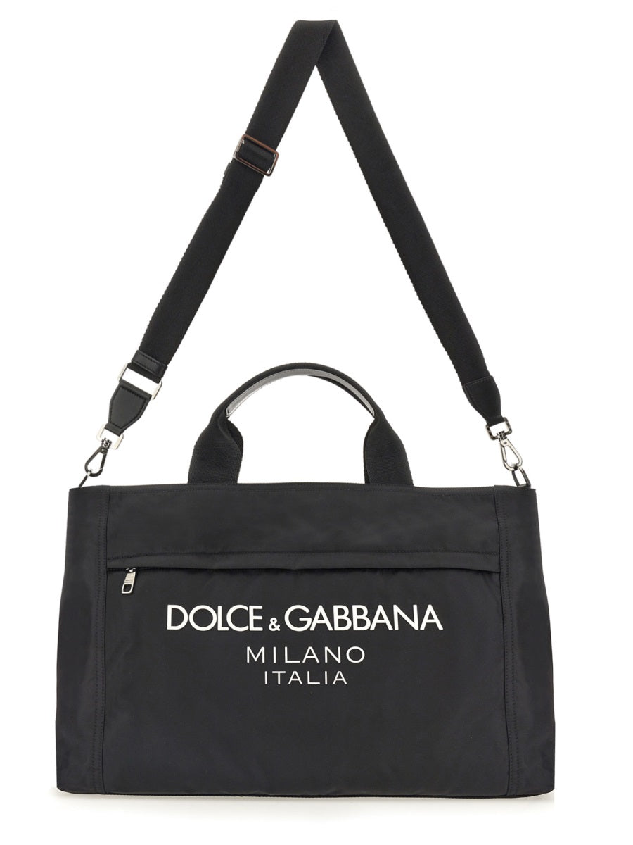 Dolce & Gabbana Men Borsone In Nylon Con Logo