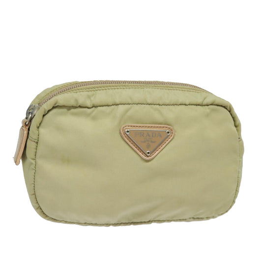 PRADA Pouch Nylon Beige  79281