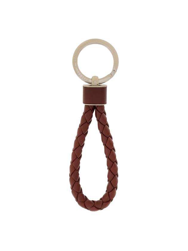 Bottega Veneta Intrecciato Leather Key Holder Barolo