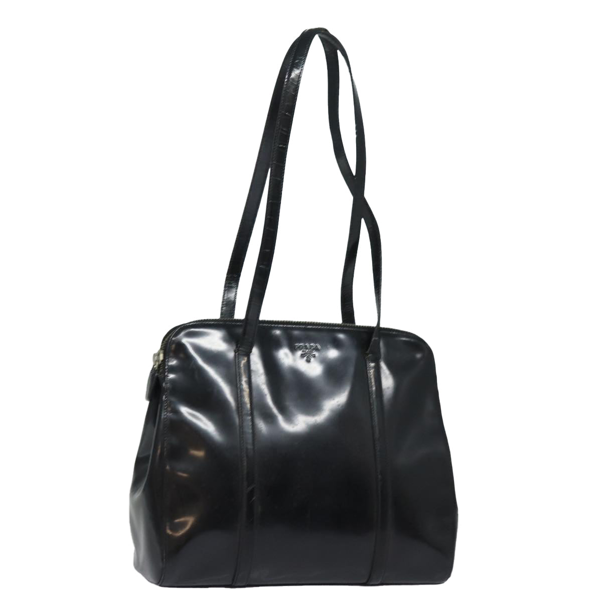 PRADA Tote Bag Enamel Black  79302