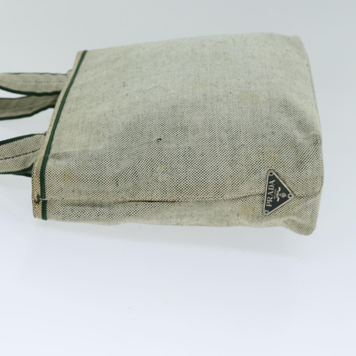 PRADA Hand Bag Canvas Beige  79303