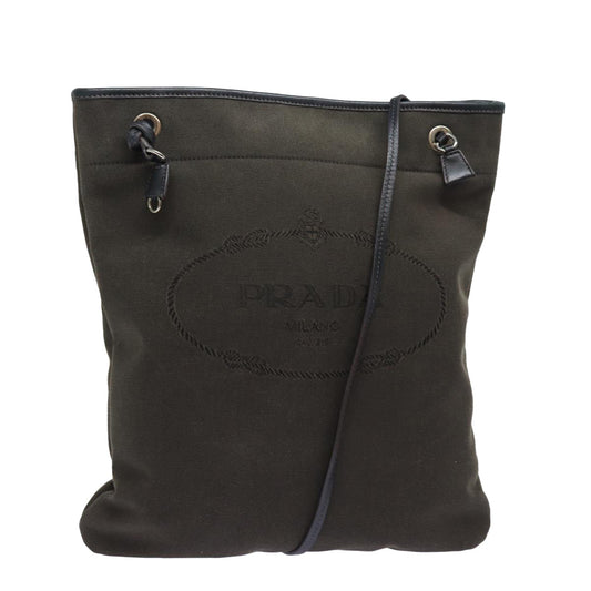 PRADA Shoulder Bag Canvas Brown  79327