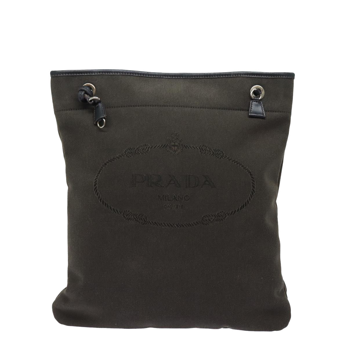 PRADA Shoulder Bag Canvas Brown  79327