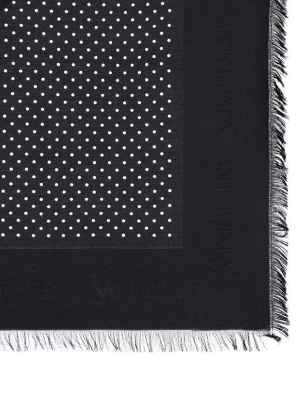 Saint Laurent Muffler Scarf 7825353YP551078 P24 BLACK IVORY