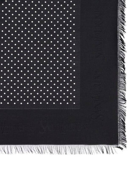 Saint Laurent Muffler Scarf 7825353YP551078 P24 BLACK IVORY
