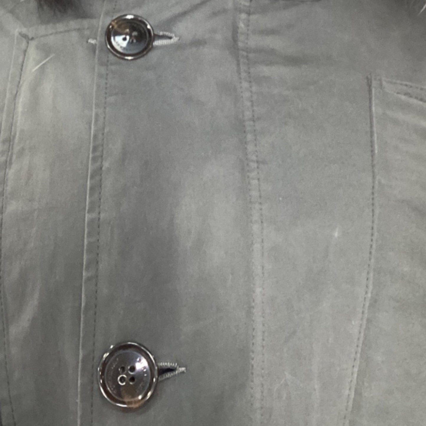 Burberry Brit Fur-lined Hooded Parka in Grey Acetate