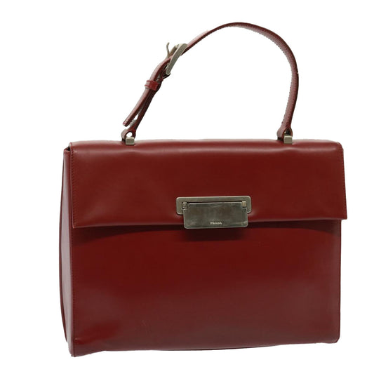 PRADA Hand Bag Leather Red  79502