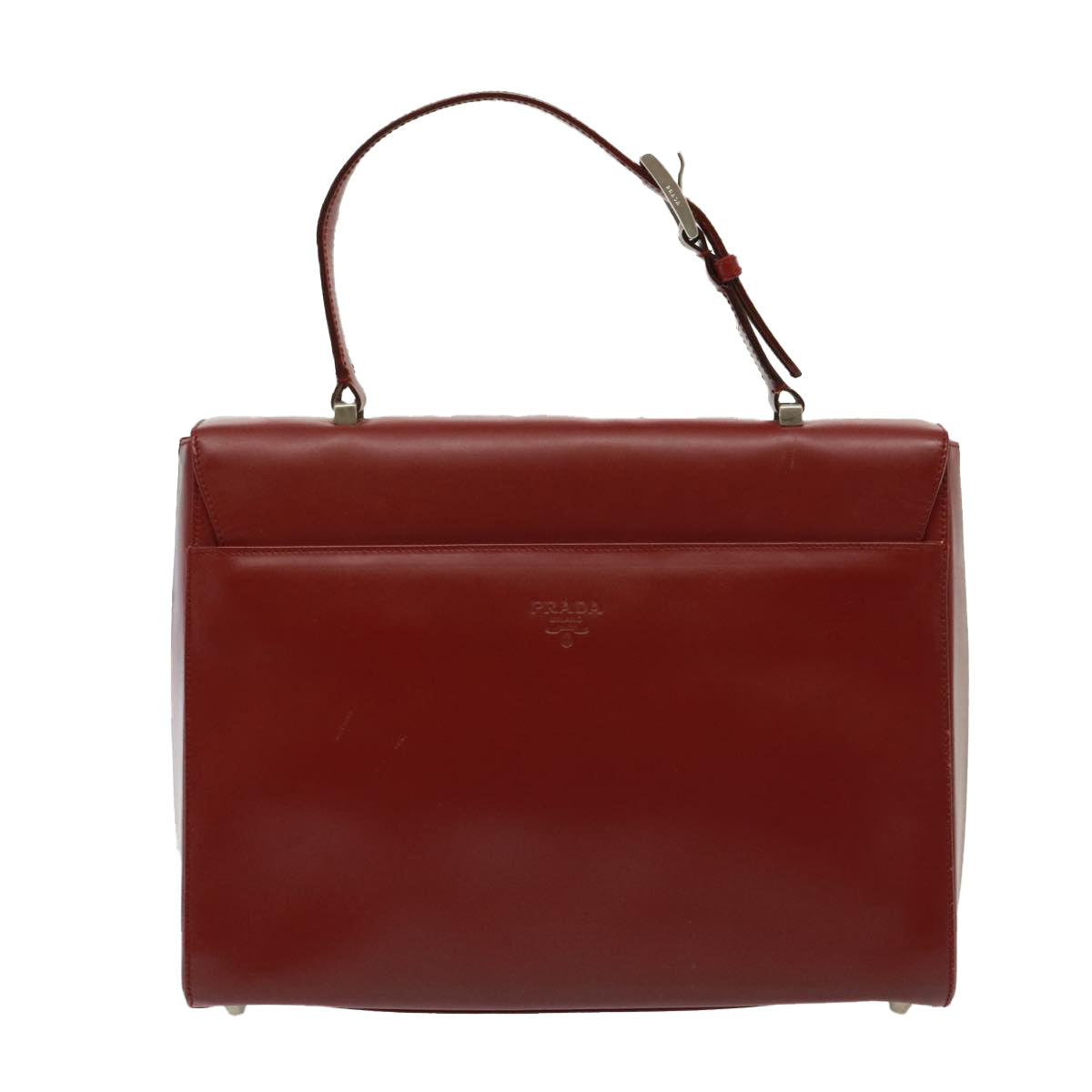 PRADA Hand Bag Leather Red  79502