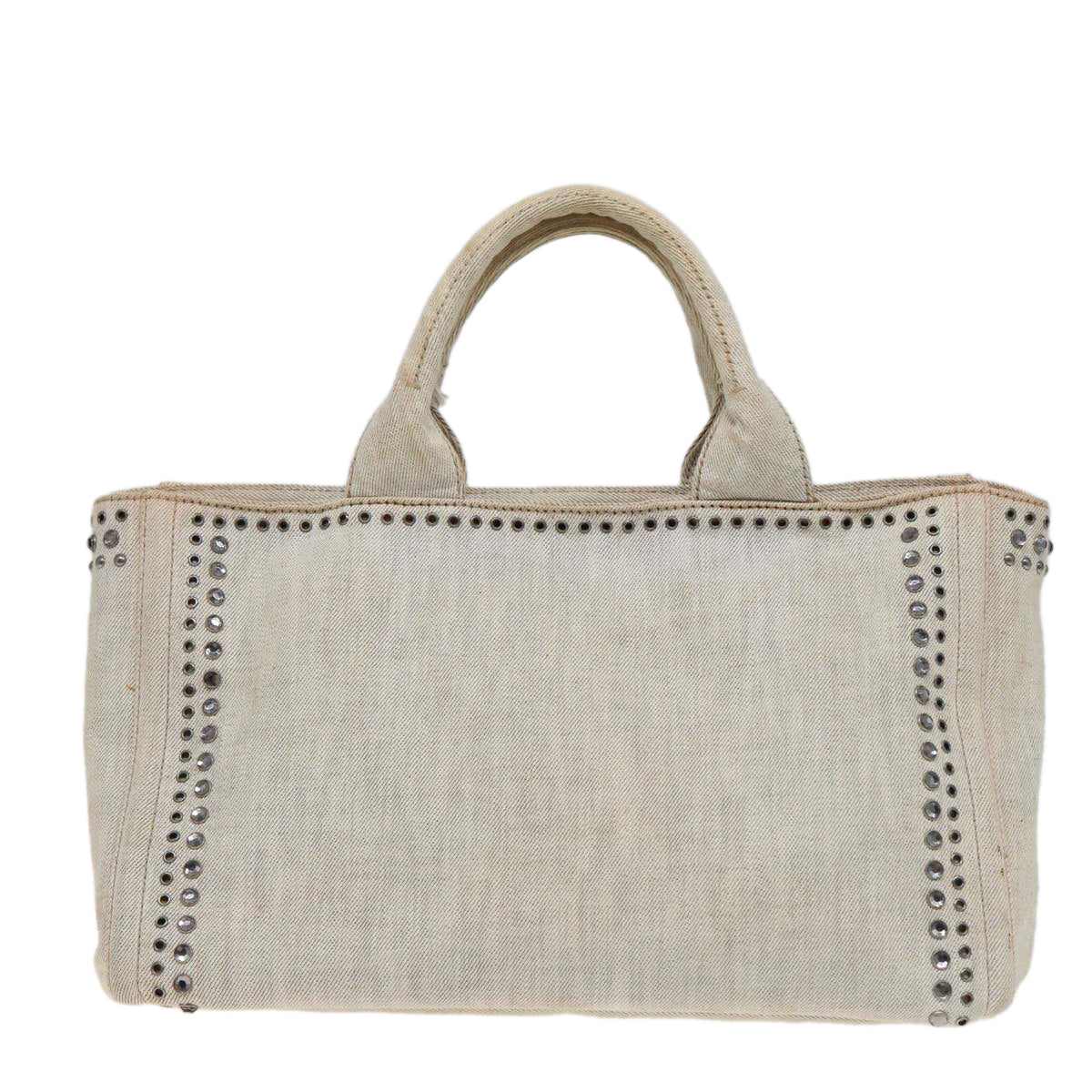 PRADA Bijoux Canapa MM Hand Bag Canvas Gray  79525