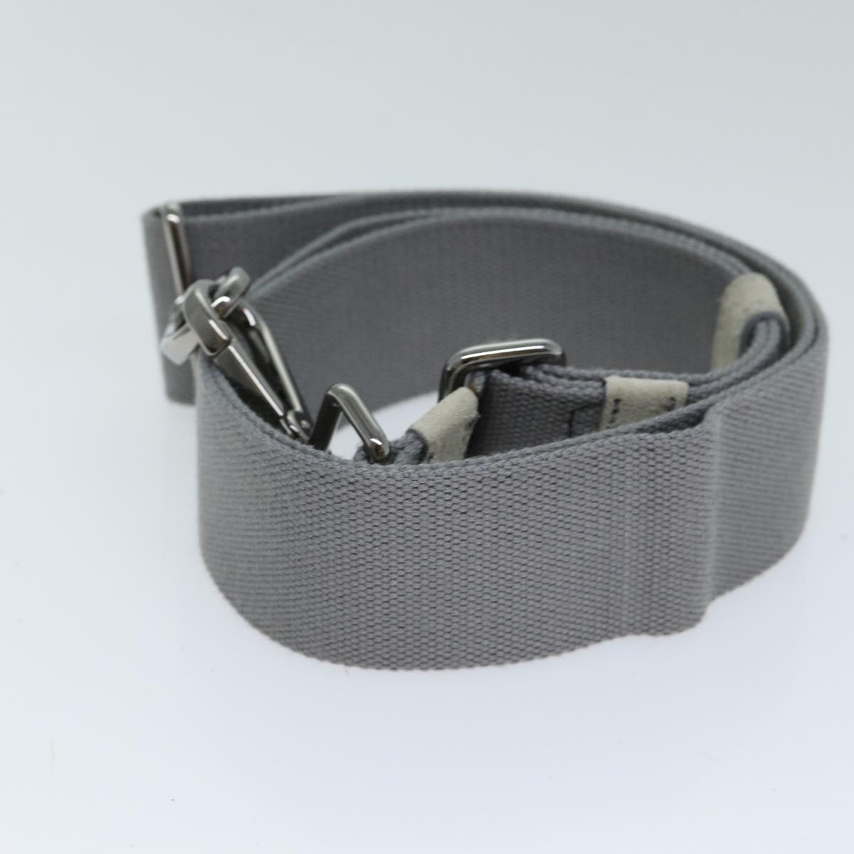 PRADA Adjustable Canapa Shoulder Strap Canvas 24.8""-44.1"" Gray  79526