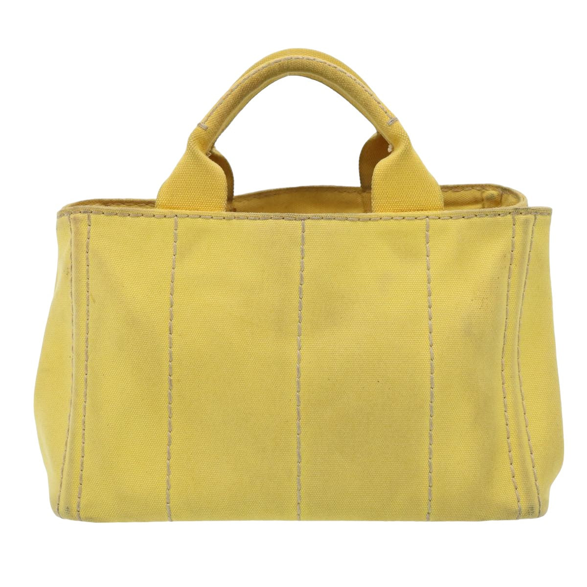 PRADA Canapa PM Hand Bag Canvas 2way Yellow  79532