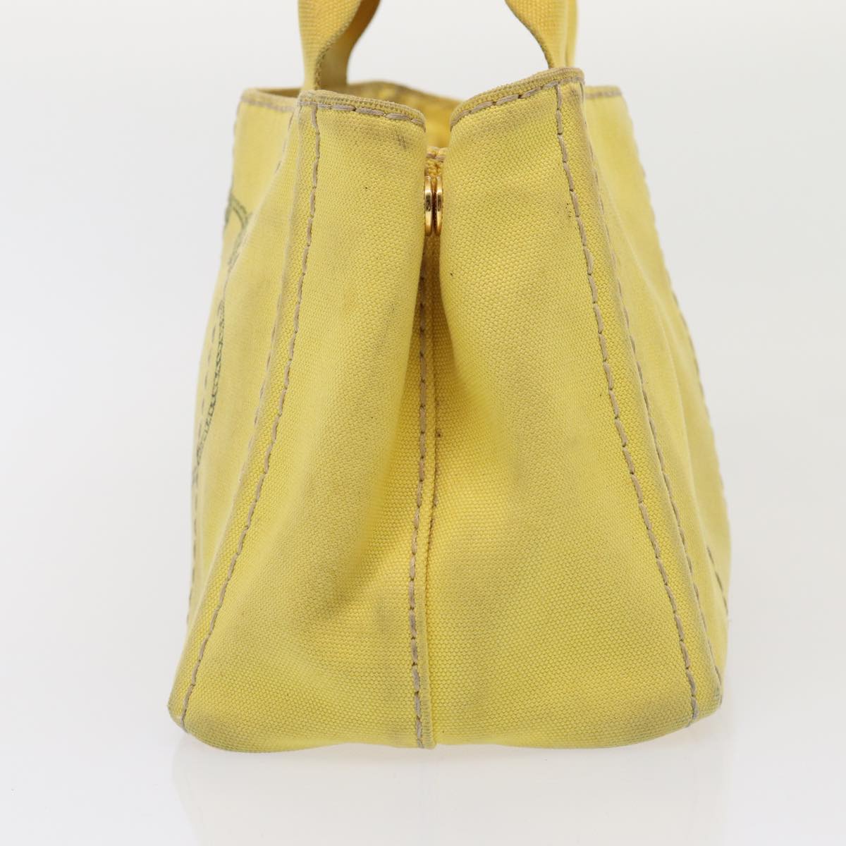 PRADA Canapa PM Hand Bag Canvas 2way Yellow  79532